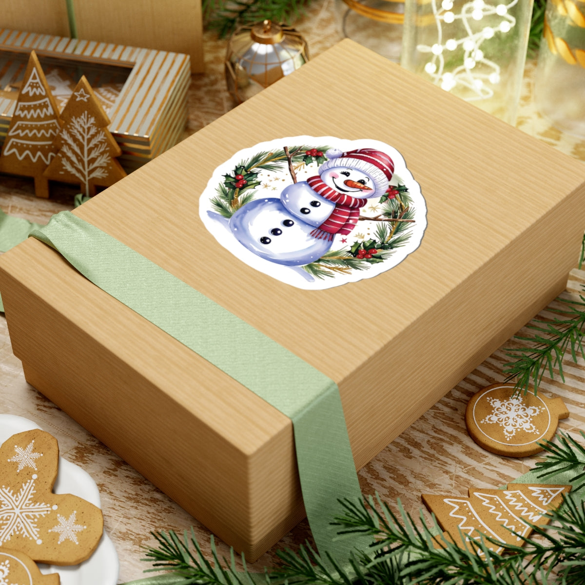 Happy Snowman Christmas Stickers, Festive Holiday Vinyl Decal Sheet, Cheerful Snowman Sticker Pack, Winter Season Decorations Laptops Journals