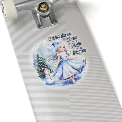 Fairies Dance Where Magic Lingers Sticker, Fantasy Fairy Vinyl Sticker, Whimsical Quote Sticker Scrapbook Sticker, Cute Laptop Sticker