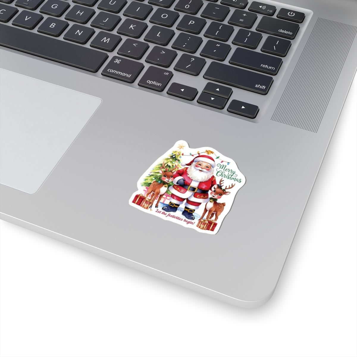 Merry Christmas Festivities Sticker, Holiday Cheer Kiss Cut Sticker, Cute Christmas Gift Idea, Waterproof Vinyl Sticker For Planners Scrapbooks