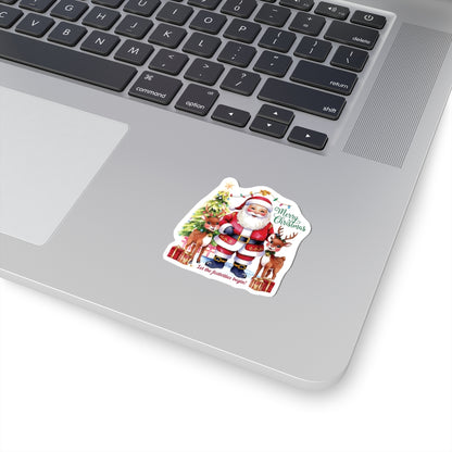 Merry Christmas Festivities Sticker, Holiday Cheer Kiss Cut Sticker, Cute Christmas Gift Idea, Waterproof Vinyl Sticker For Planners Scrapbooks
