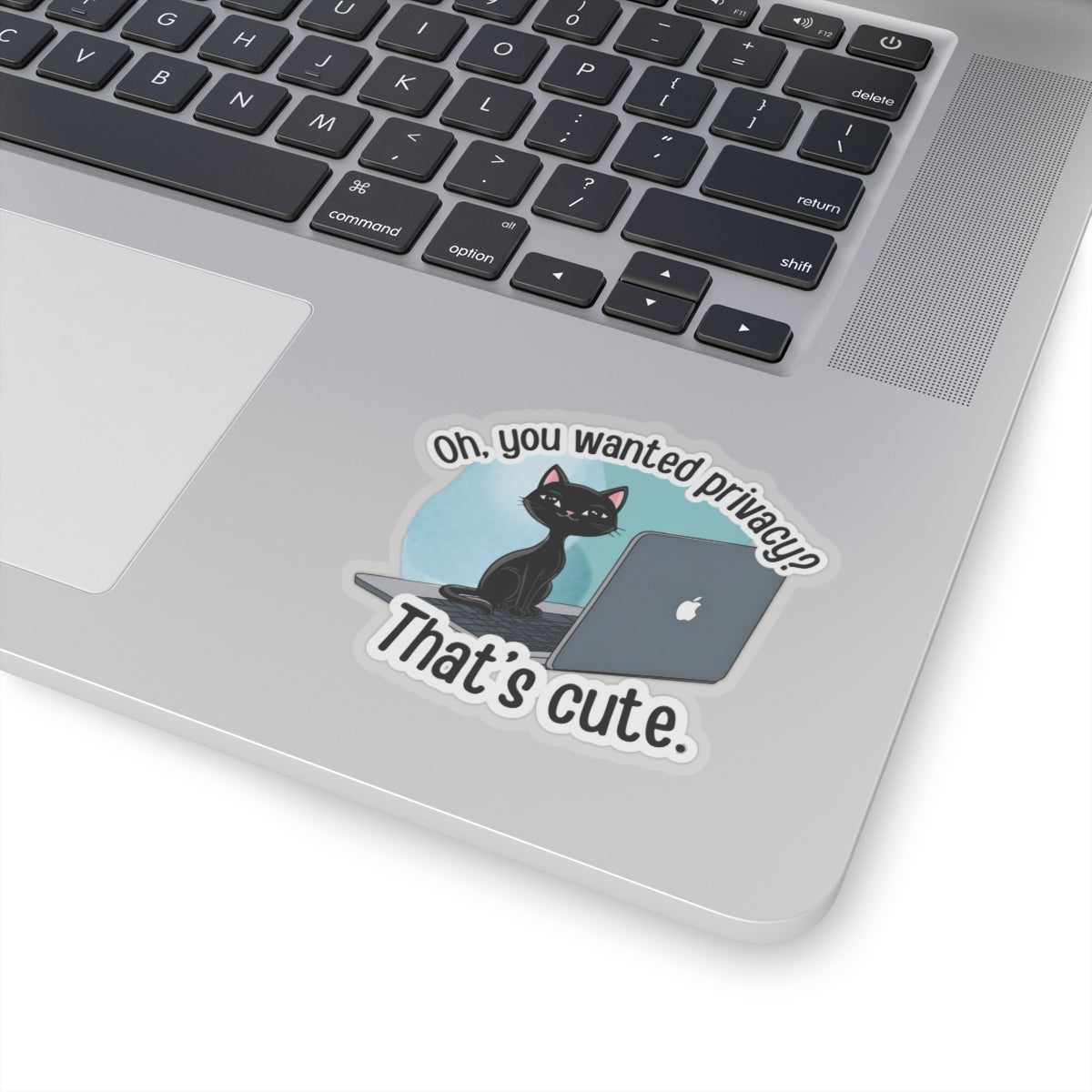 Oh, You Wanted Privacy, That's Cute, Funny Cat Sticker, Sarcastic Kitty Waterproof Durable Laptop Water Bottle Sticker