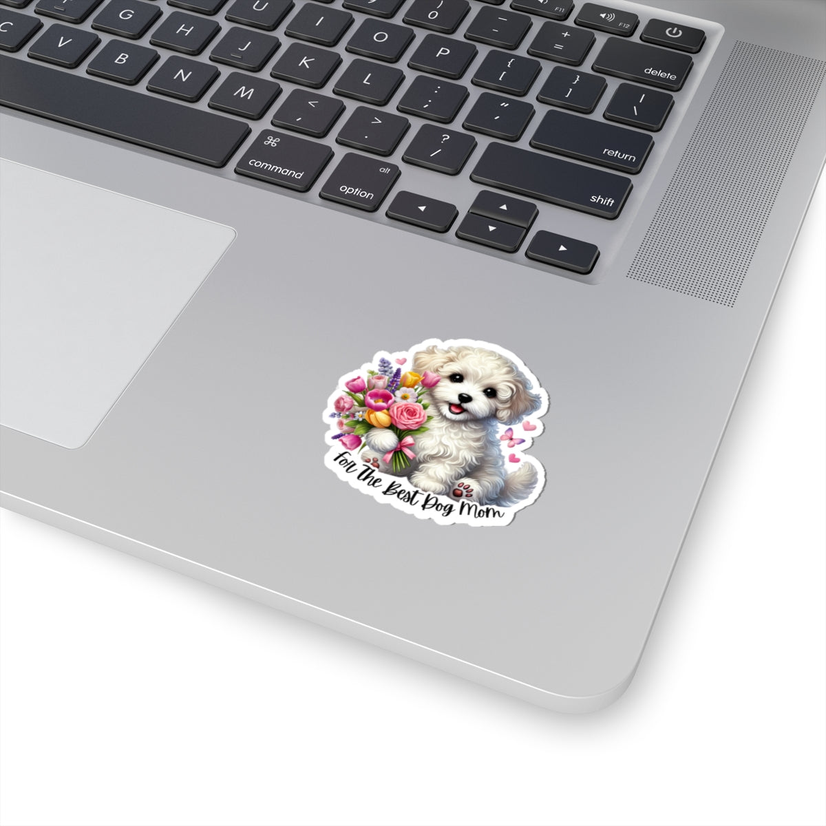 For The Best Dog Mom Sticker, Doxie Poo Mother's Day Vinyl Sticker, Cute Dog Lover Waterproof Kiss Cut Sticker, Small Gift Idea For Dog Moms