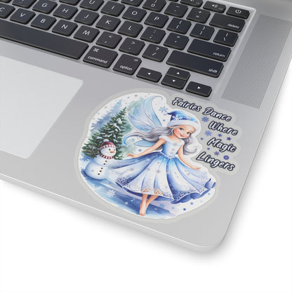 Fairies Dance Where Magic Lingers Sticker, Fantasy Fairy Vinyl Sticker, Whimsical Quote Sticker Scrapbook Sticker, Cute Laptop Sticker