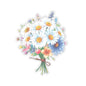 Beautiful Bouquet White Daisies Spring Flowers Kiss-Cut Sticker, Symbol of Purity Innocence Joy April Birth Flower Planner Sticker