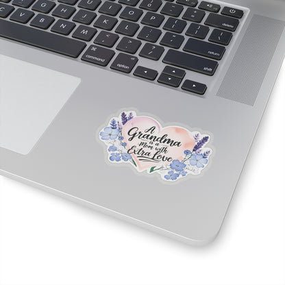 Grandma Mother's Day Kiss Cut Stickers, Floral Heart Gift Design, Cute Nana Sticker - Waterproof Vinyl Sticker