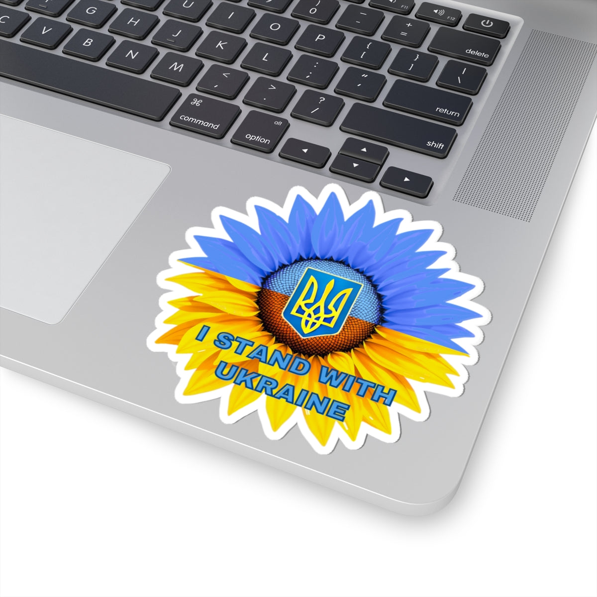 I Stand With Ukraine Sticker, Sunflower Flag Design Support Ukraine Decal, Slava Ukraini Vinyl Waterproof Kiss Cut Laptop Water Bottle Car