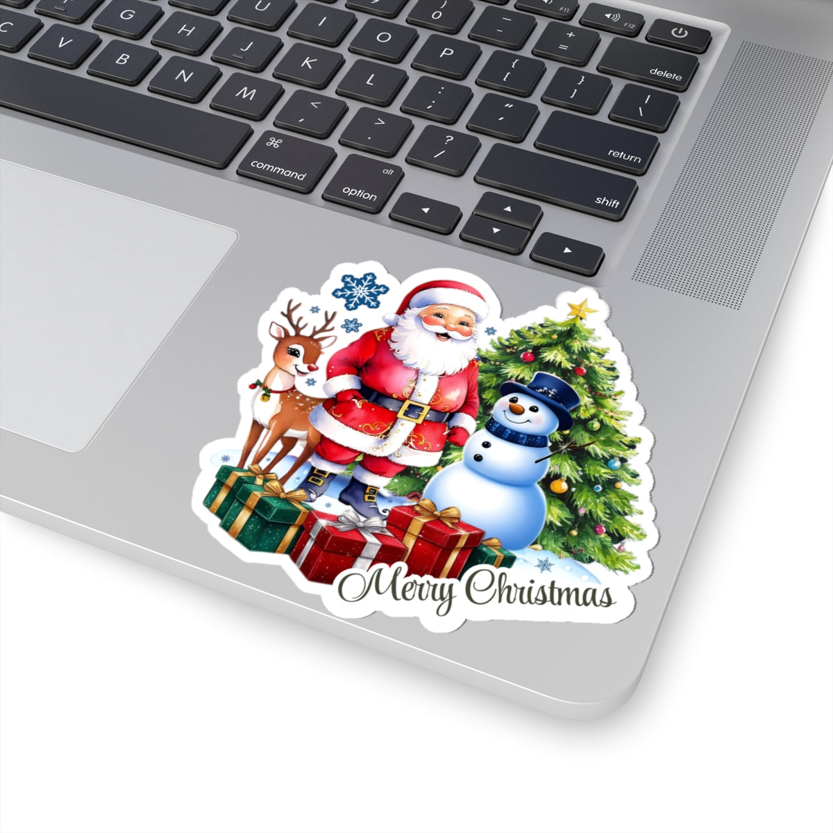 Merry Christmas Stickers, Santa Snowman Reindeer Holiday Stickers, Cute Christmas Tree Stickers, Festive Holiday Vinyl Laptop Mug Stickers