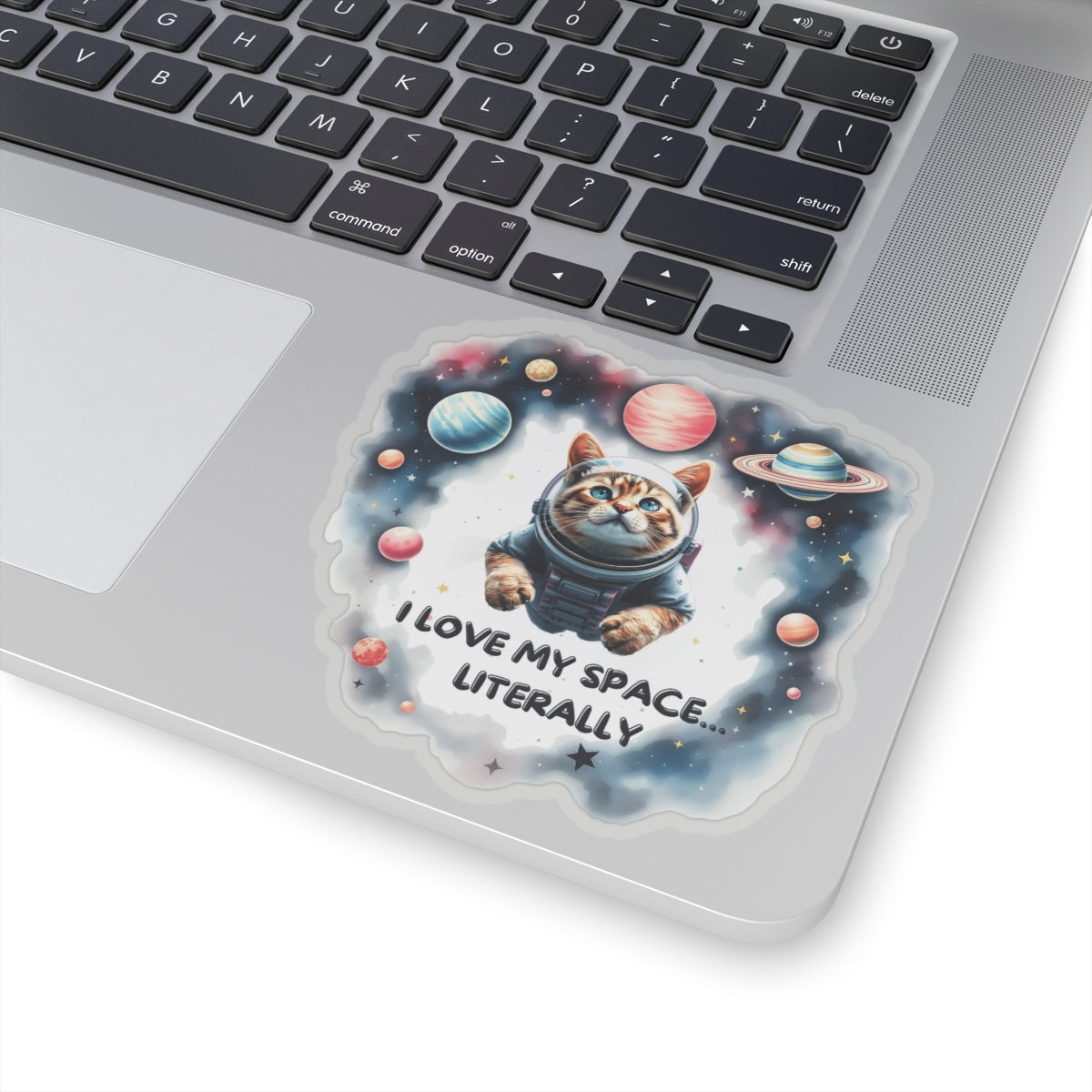 I Love My Space, Literally Sticker, Funny Astronaut Cat Vinyl Decal for Laptops, Water Bottles & More