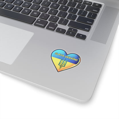 Slava Ukraini Sticker, Glory To Ukraine Vinyl Decal, I Stand With Ukraine Kiss Cut Sticker, Laptop Decor Water Bottle Sticker Support Ukraine