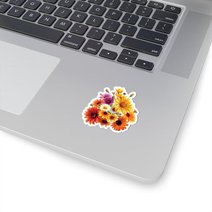 Garden Flowers Bouquet Sticker Gerbera Daisies April Birth Flower Symbol Of Joy Waterproof Vinyl Kiss Cut Laptop Water Bottle Scrapbook
