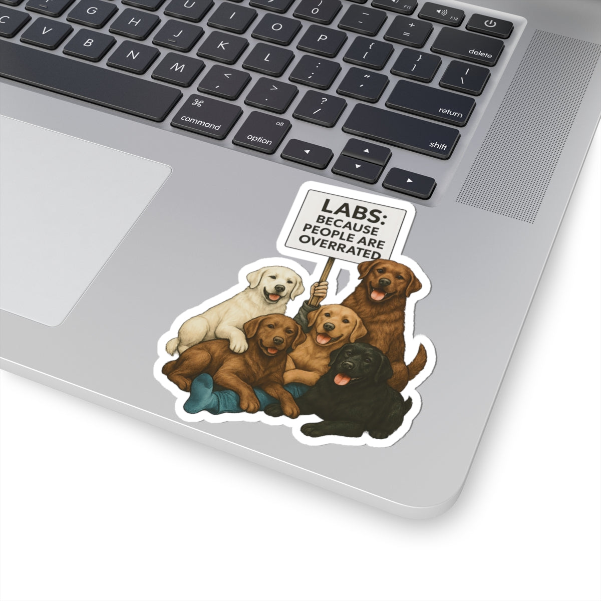 LABS: Because People Are Overrated Sticker, Funny Labrador Vinyl Sticker, Dog Lover Gift, Waterproof Pet Sticker, Laptop Planner Mug Decal