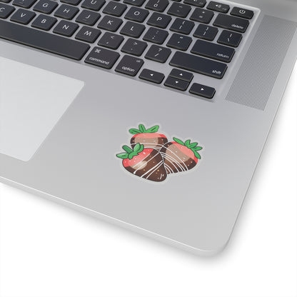 Chocolate Covered Strawberry Sticker, Food Lover Vinyl Decal, Valentine Dessert Sticker, Cute Fruit Sticker, Laptop Water Bottle Journal Decor