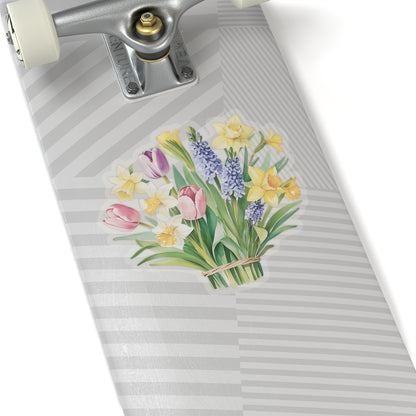 Spring Flowers Bouquet Stickers, Mother's Day Sticker Birthday Gift Label Flower Bouquet Decals Spring Garden Decor Cute Planner Stickers