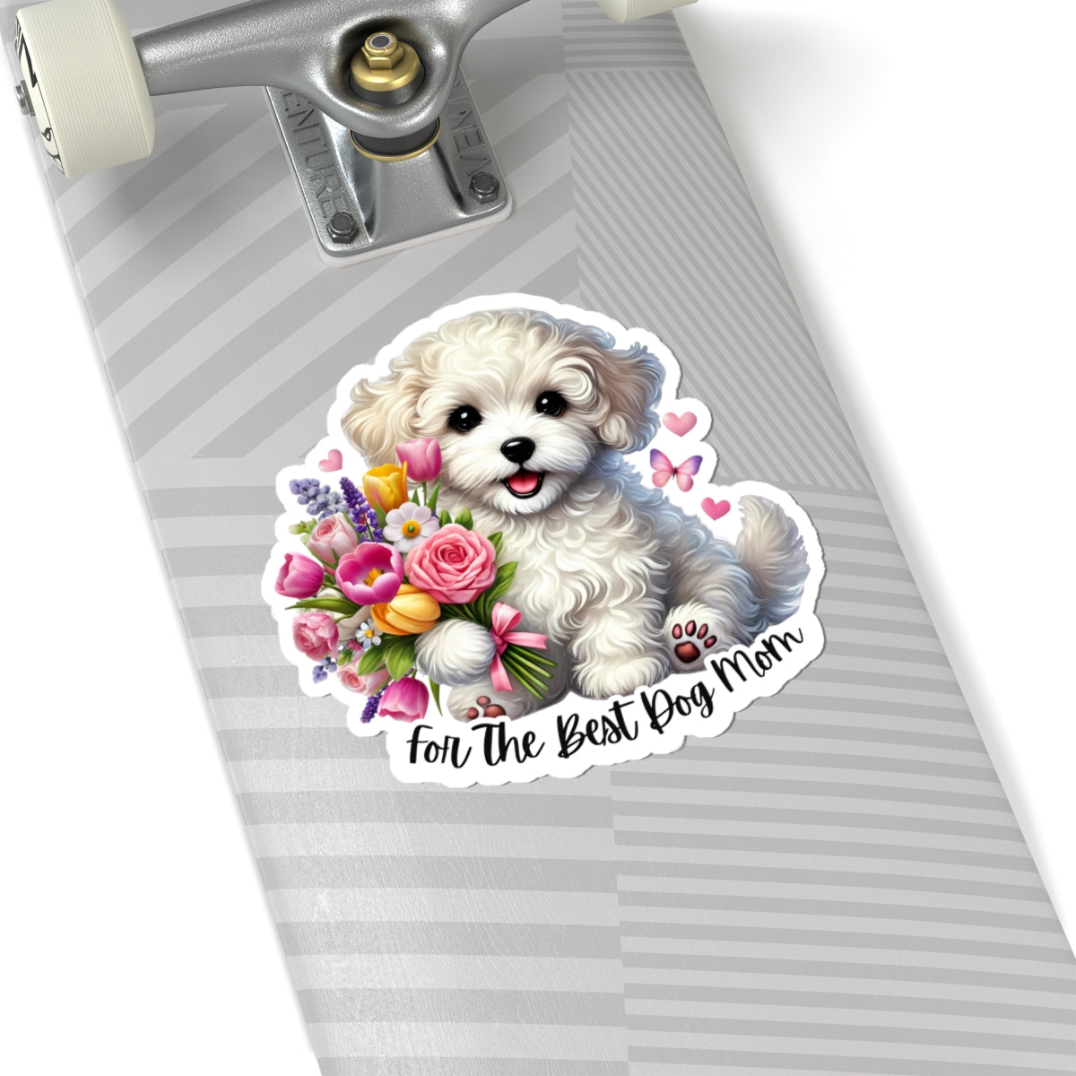 For The Best Dog Mom Sticker, Doxie Poo Mother's Day Vinyl Sticker, Cute Dog Lover Waterproof Kiss Cut Sticker, Small Gift Idea For Dog Moms