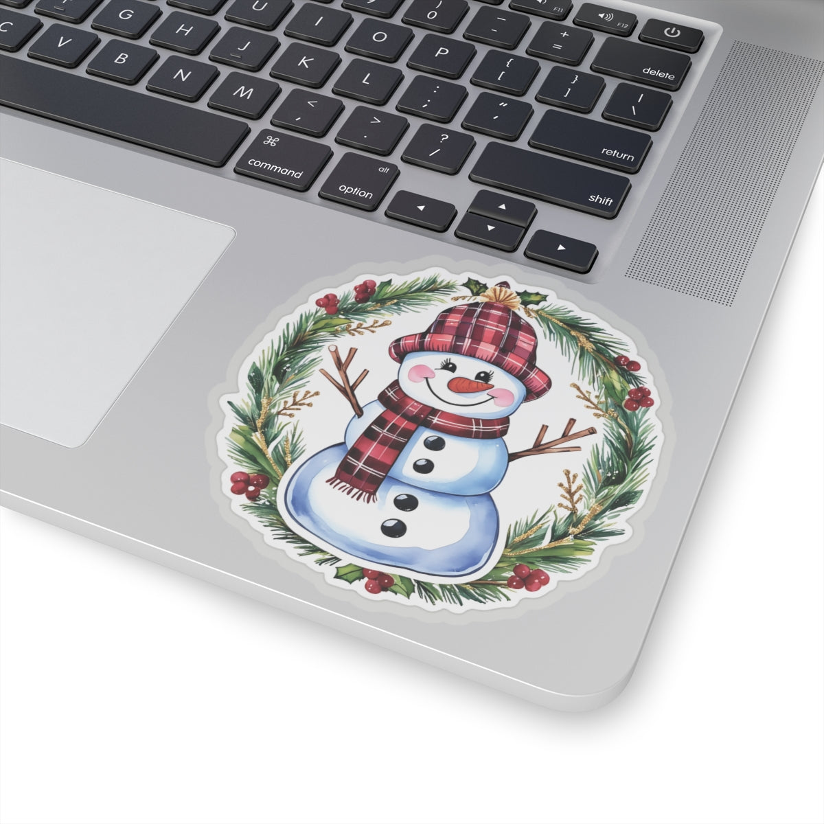 Lucky Snowman Holiday Stickers, Christmas Wreath Vinyl Decals, Cheerful Winter Decoration, Cute Festive Sticker Sheet, Holly Ornament Decor Pack