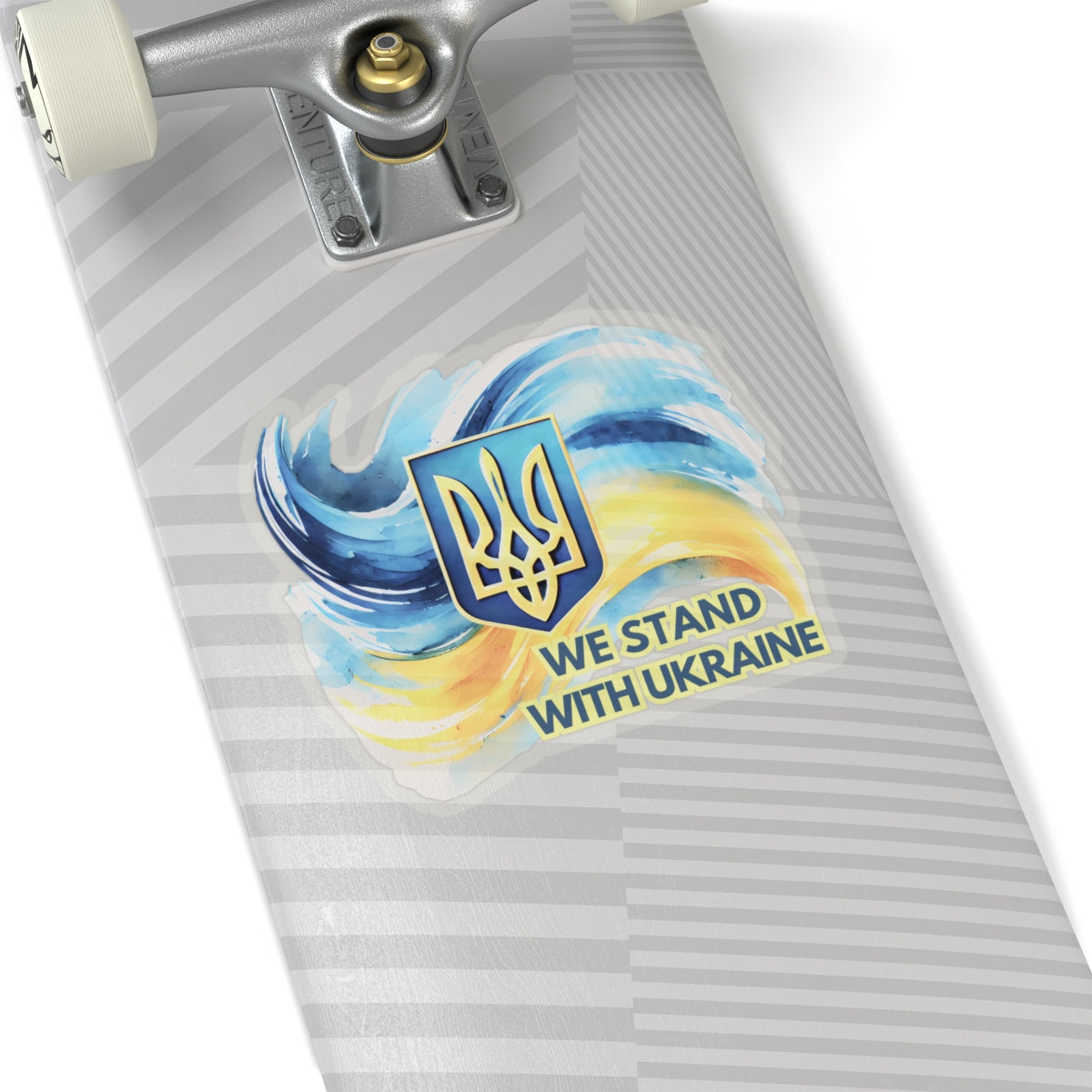 We Stand With Ukraine Sticker, Ukrainian Flag Trident Support Decal, Slava Ukraini Vinyl Waterproof Kiss Cut Laptop Water Bottle Journal Car