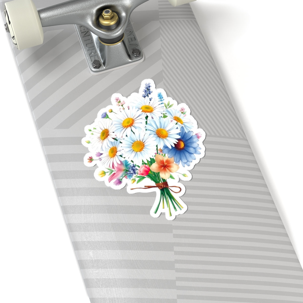 Beautiful Bouquet White Daisies Spring Flowers Kiss-Cut Sticker, Symbol of Purity Innocence Joy April Birth Flower Planner Sticker