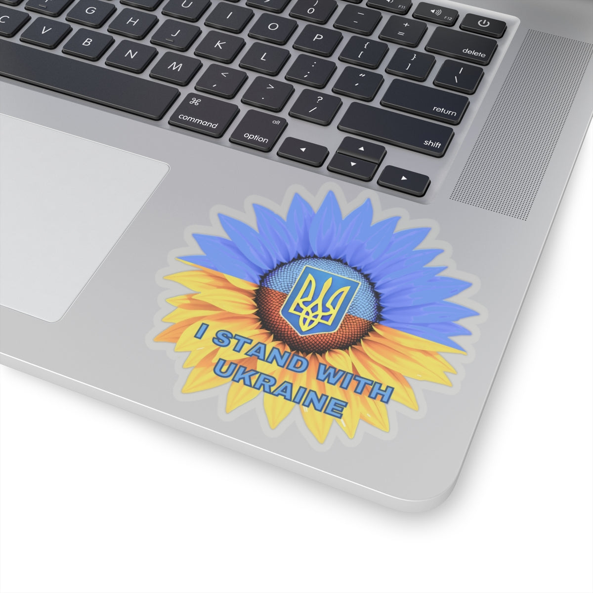 I Stand With Ukraine Sticker, Sunflower Flag Design Support Ukraine Decal, Slava Ukraini Vinyl Waterproof Kiss Cut Laptop Water Bottle Car