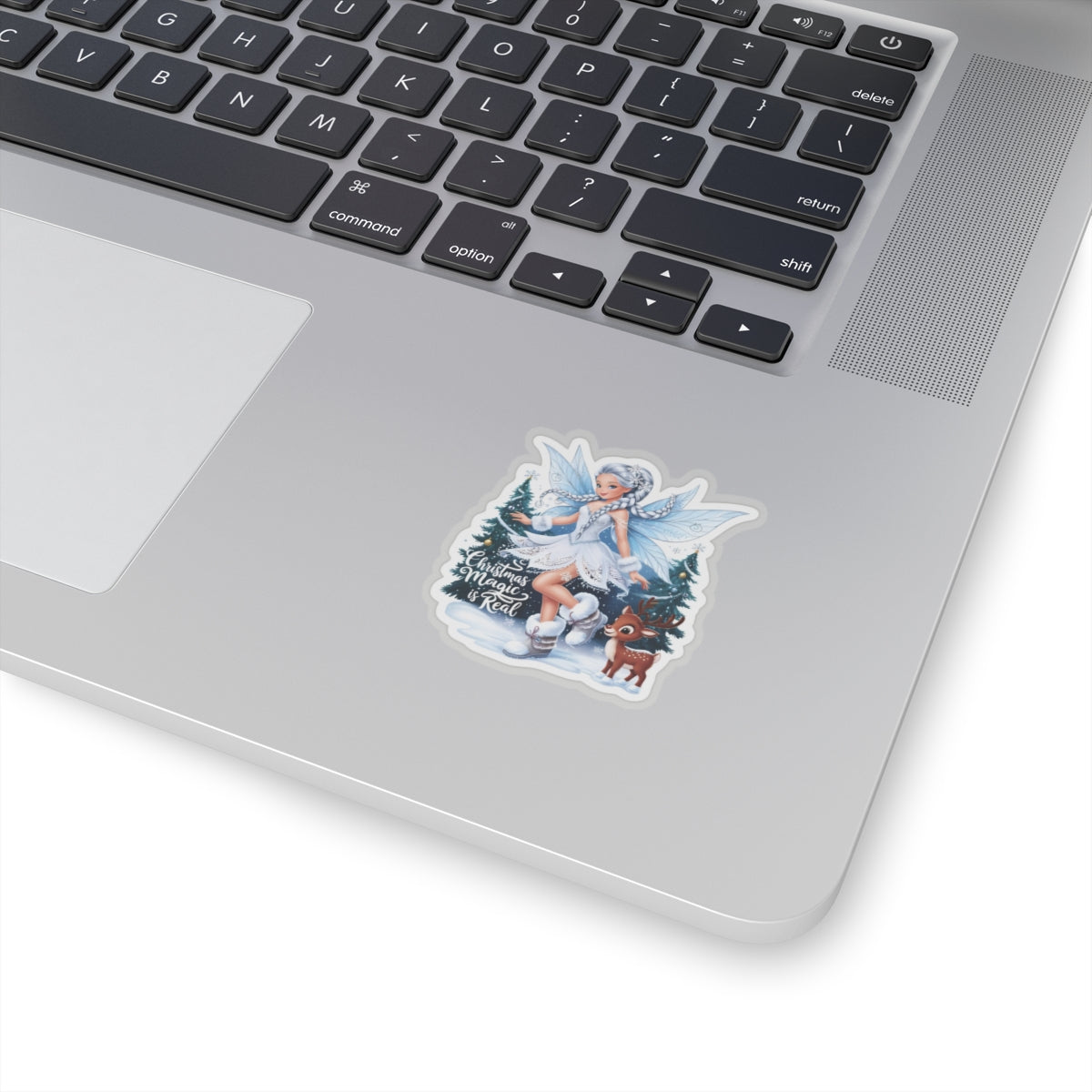 Christmas Magic Is Real, Winter Fairy Sticker, Cute Reindeer Vinyl Decal, Holiday Laptop Aesthetic Fantasy Art Gift, Scrapbooking Planner Gift