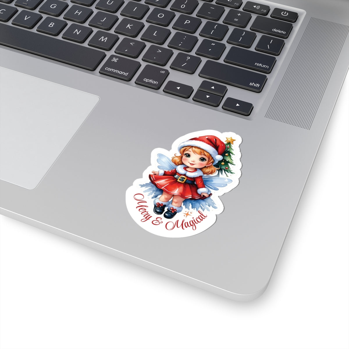 Merry Magical Fairy Stickers, Fantasy Vinyl Decal, Whimsical Pixie Art, Enchanted Holiday Sticker, Waterproof Laptop Water Bottle Decor