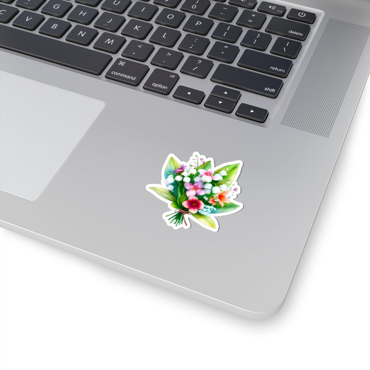 Spring Bouquet Sticker, Lily of The Valley May Birth Flower Vinyl Decal, Floral Laptop Sticker Water Bottle Gift Mother's Day Sticker