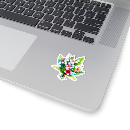 Spring Bouquet Sticker, Lily of The Valley May Birth Flower Vinyl Decal, Floral Laptop Sticker Water Bottle Gift Mother's Day Sticker