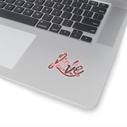 Love Sticker, Valentine's Day Gift, Colorful Heart Candy Vinyl Decal, Romantic Cute Quote, Waterproof Kiss Cut Laptop Scrapbook Water Bottle