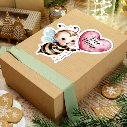 Bee Mine Sticker, Valentines Day Gift, Cute Bumble Bee Pun Vinyl Decal, Romantic Love Quote, Waterproof Kiss Cut Laptop Water Bottle Journal