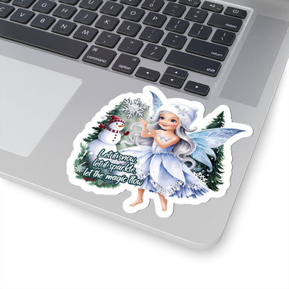 Let It Snow Let It Sparkle Sticker, Magical Holiday Sticker, Christmas Vinyl Sticker, Festive Quote Sticker, Scrapbook Sticker Cute Gift