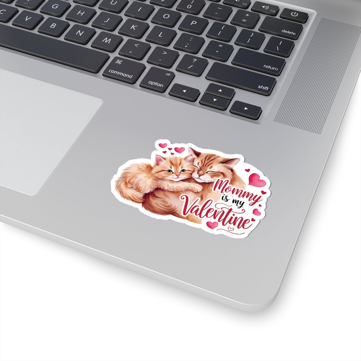 Mommy Is My Valentine Sticker, Cute Cat Valentines Day Gift For Mom, Waterproof Vinyl Decal, Kiss Cut Laptop Water Bottle Journal Scrapbook Fun