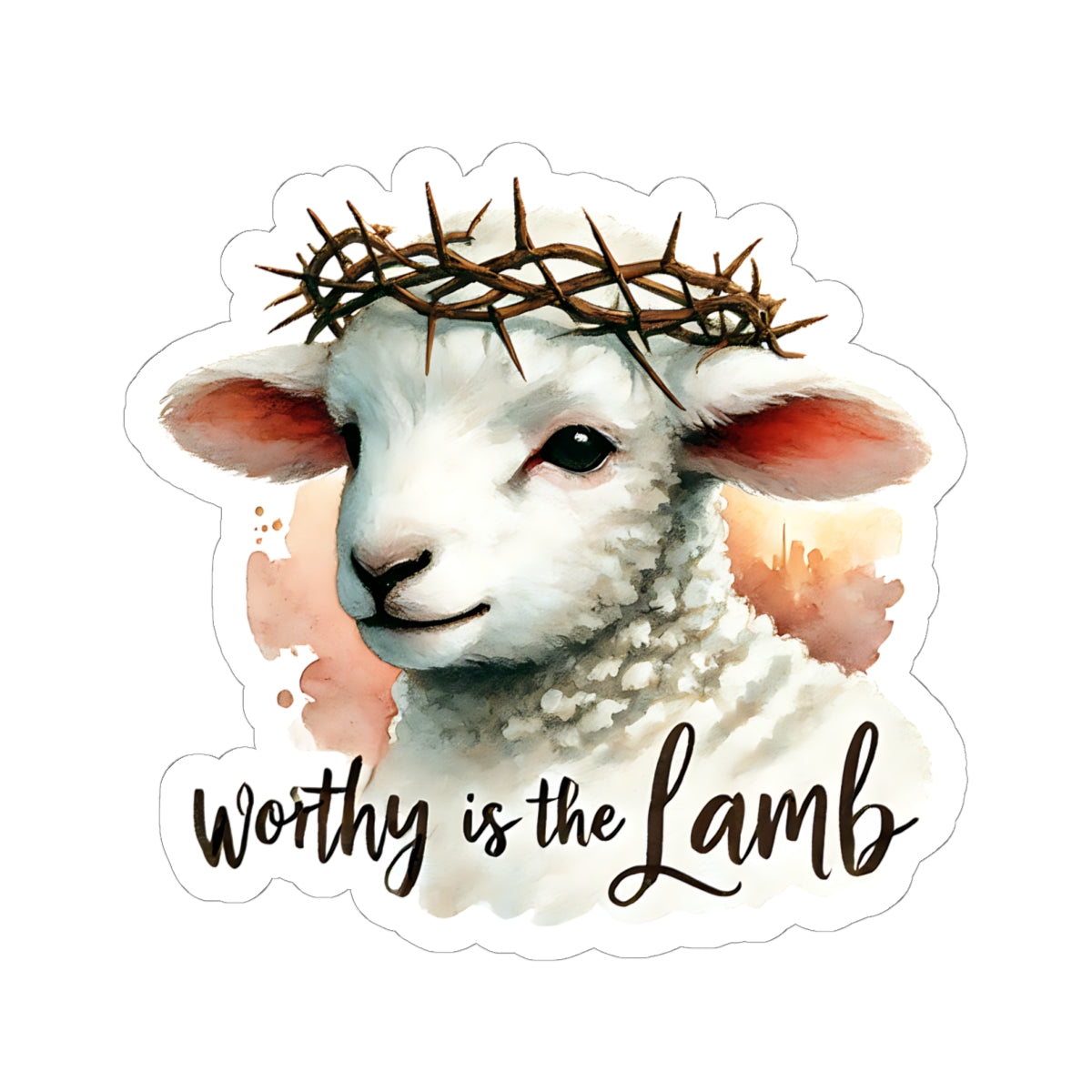 Worthy Is The Lamb Sticker, Easter Religious Decor, Christian Vinyl Decal, Cute Lamb Sticker, Bible Verse Sticker, Laptop Decor Sunday School