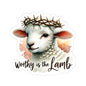 Worthy Is The Lamb Sticker, Easter Religious Decor, Christian Vinyl Decal, Cute Lamb Sticker, Bible Verse Sticker, Laptop Decor Sunday School