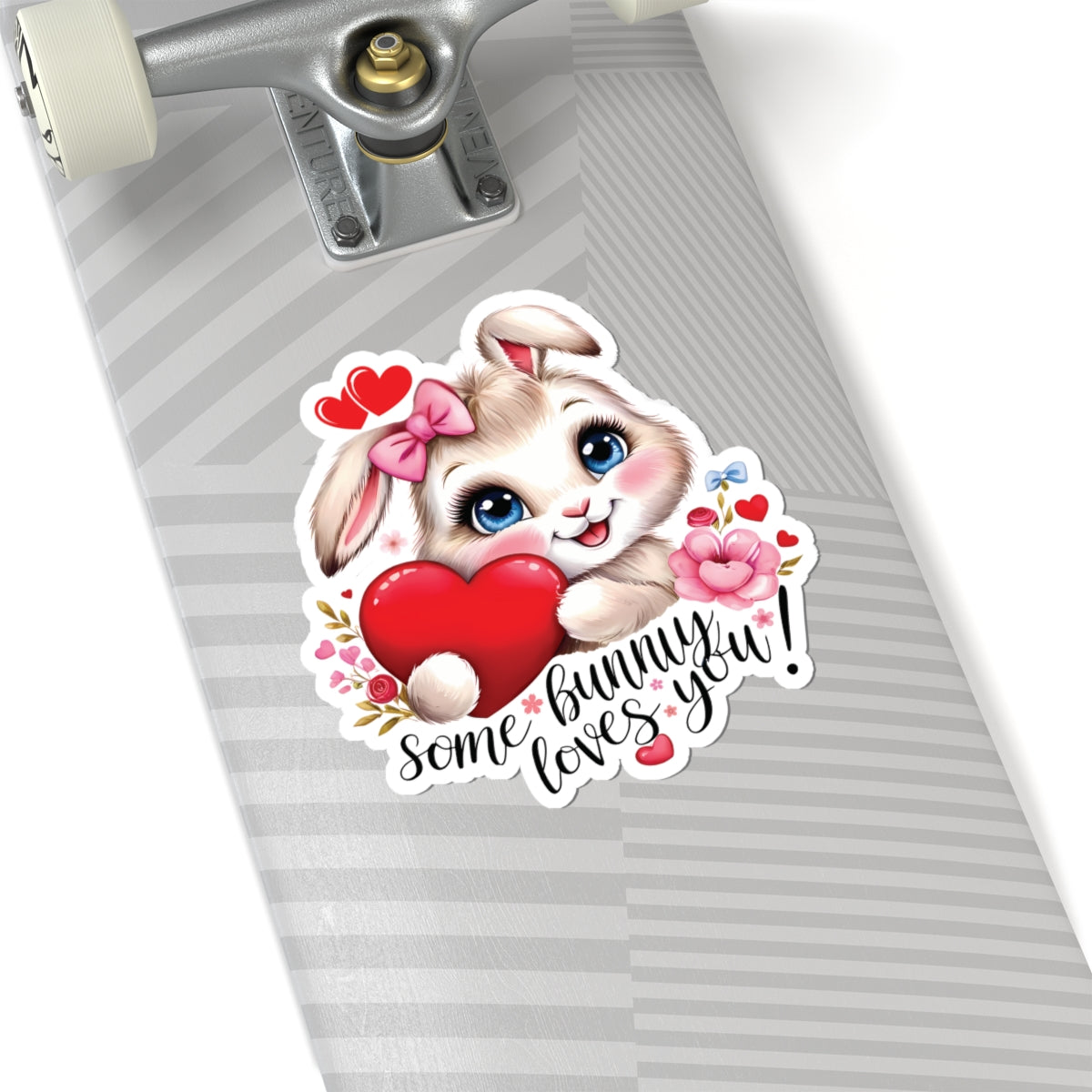 Some Bunny Loves You Sticker, Cute Bunny Valentines Gift, Romantic Pun Vinyl Decal, Waterproof Kiss Cut Laptop Water Bottle Journal Scrapbook