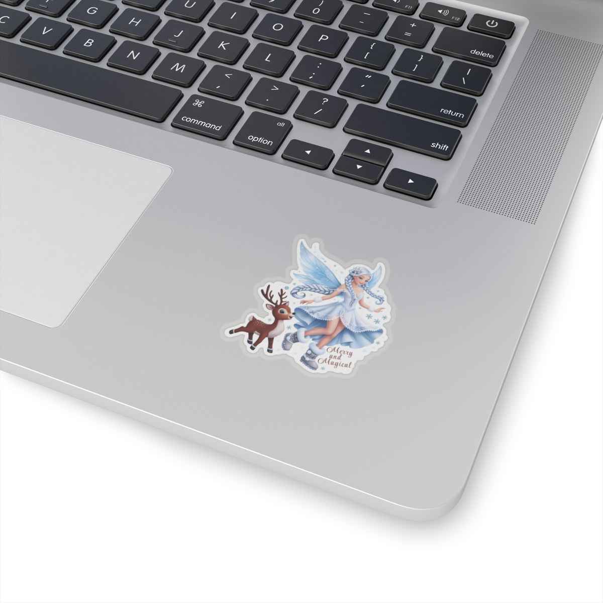 Merry And Magical Sticker, Fairy And Reindeer Sticker, Holiday Vinyl Sticker, Christmas Quote Sticker, Planner Sticker Laptop Scrapbook Gift
