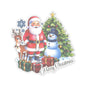 Merry Christmas Stickers, Santa Snowman Reindeer Holiday Stickers, Cute Christmas Tree Stickers, Festive Holiday Vinyl Laptop Mug Stickers