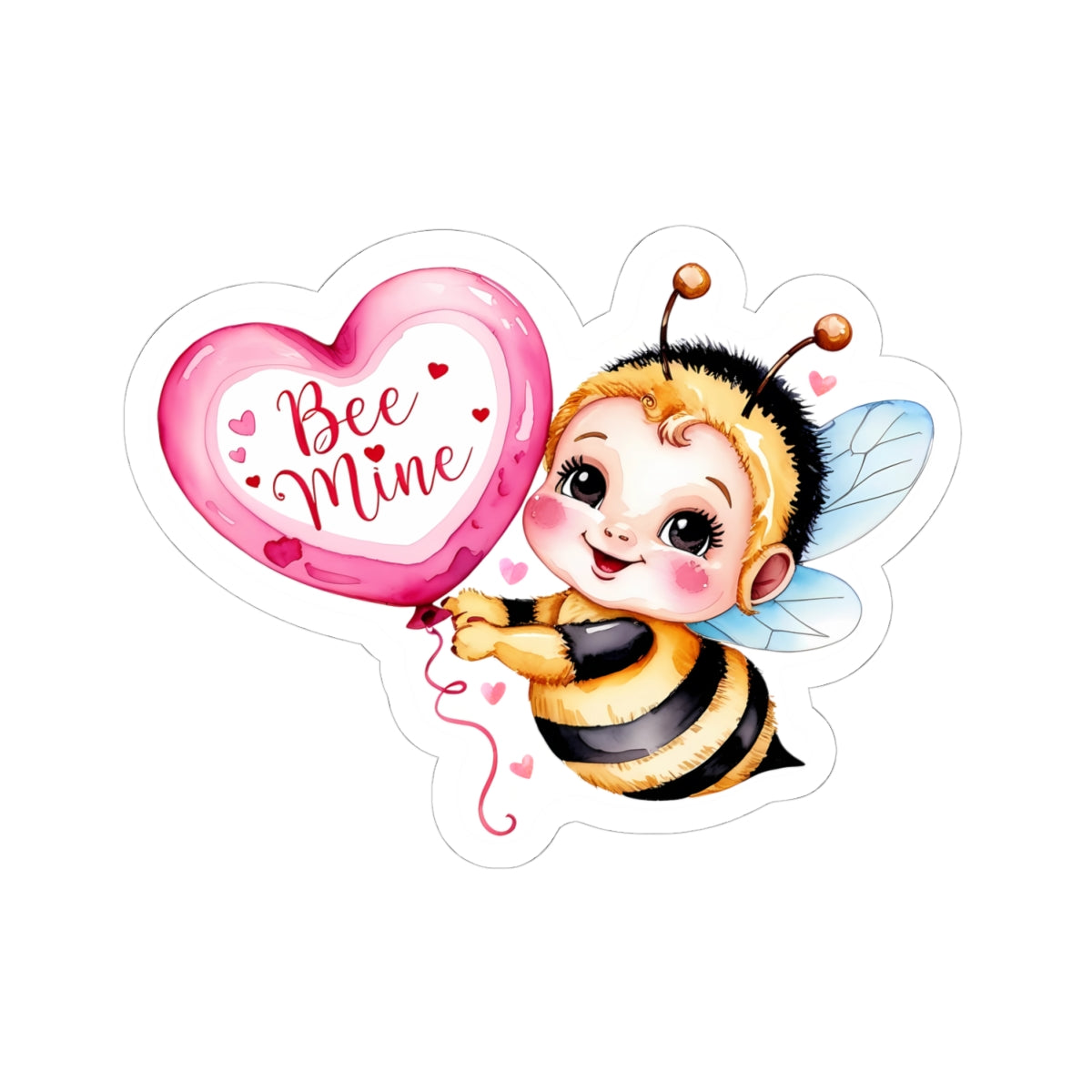 Bee Mine Kiss Cut Sticker, Cute Bee Love Sticker, Funny Punny Valentine Gift For Her Him, Kiss Cut Decal Romantic Laptop Journal Water Bottle