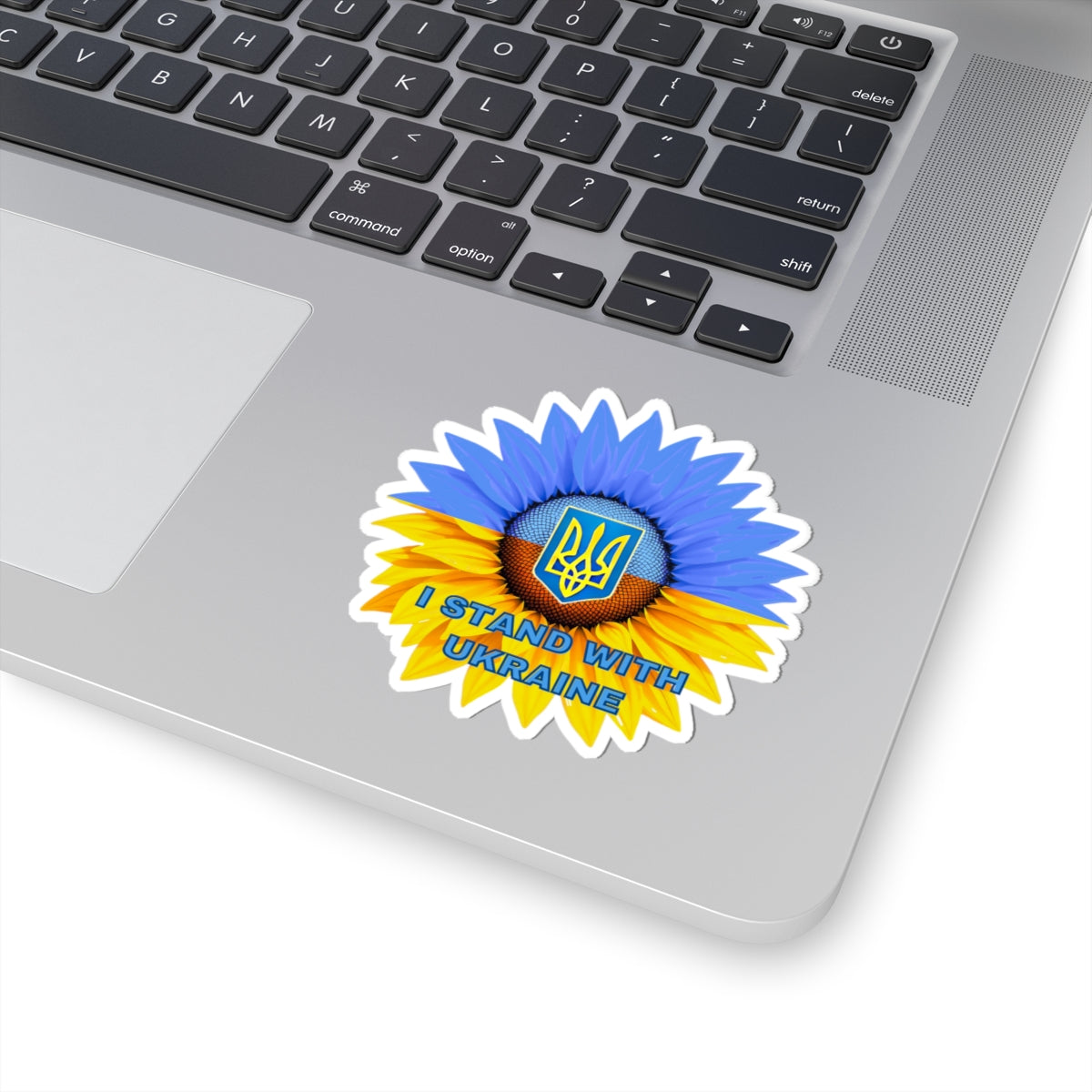 I Stand With Ukraine Sticker, Sunflower Flag Design Support Ukraine Decal, Slava Ukraini Vinyl Waterproof Kiss Cut Laptop Water Bottle Car