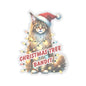 Christmas Tree Bandit Sticker, Maine Coon Cat Kiss Cut Sticker, Funny Xmas Cat Gift, Holiday Vinyl Sticker, Festive Laptop Journal Planner Art