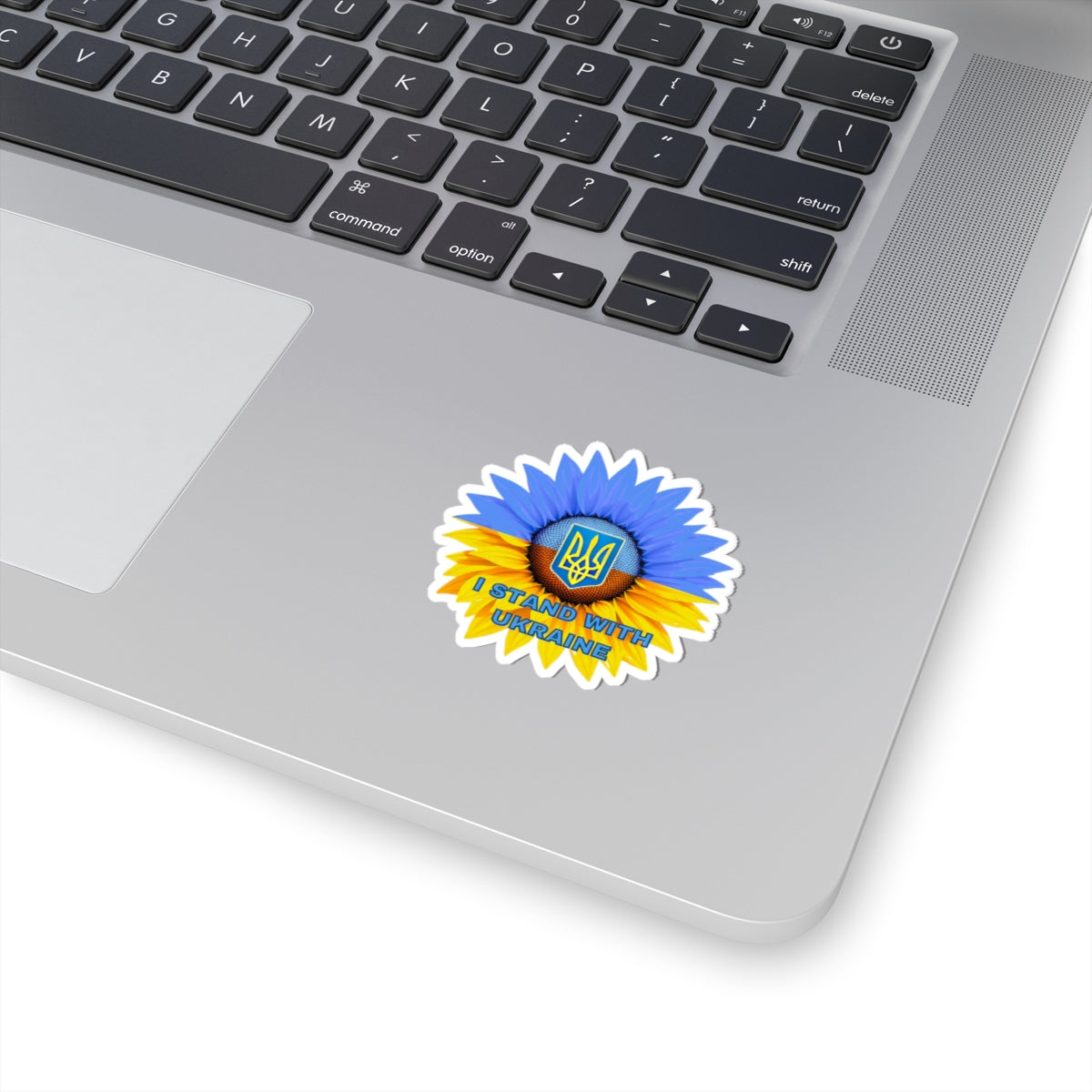 I Stand With Ukraine Sticker, Sunflower Flag Design Support Ukraine Decal, Slava Ukraini Vinyl Waterproof Kiss Cut Laptop Water Bottle Car