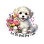 For The Best Dog Mom Sticker, Doxie Poo Mother's Day Vinyl Sticker, Cute Dog Lover Waterproof Kiss Cut Sticker, Small Gift Idea For Dog Moms