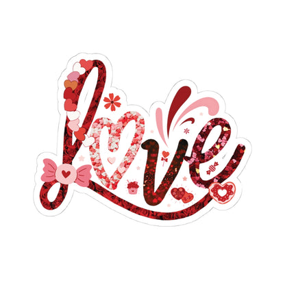 Love Sticker, Valentine's Day Gift, Colorful Heart Candy Vinyl Decal, Romantic Cute Quote, Waterproof Kiss Cut Laptop Scrapbook Water Bottle