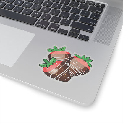 Chocolate Covered Strawberry Sticker, Food Lover Vinyl Decal, Valentine Dessert Sticker, Cute Fruit Sticker, Laptop Water Bottle Journal Decor