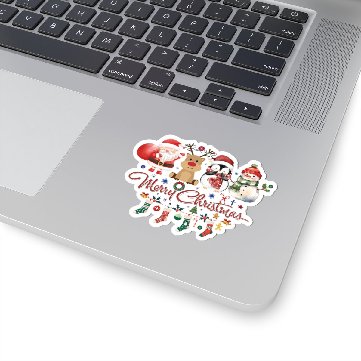 Merry Christmas Sticker, Cute Festive Characters Sticker, Holiday Vinyl Sticker, Funny Christmas Quote Sticker, Scrapbook Laptop Sticker Gift
