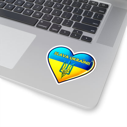 Slava Ukraini Sticker, Glory To Ukraine Vinyl Decal, I Stand With Ukraine Kiss Cut Sticker, Laptop Decor Water Bottle Sticker Support Ukraine