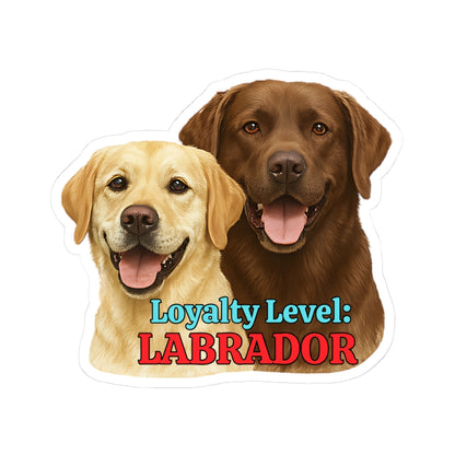 Loyalty Level Labrador Sticker Cute Dog Vinyl Decal Yellow Lab Chocolate Lab Sticker Waterproof Dog Lover Sticker Laptop Planner Sticker
