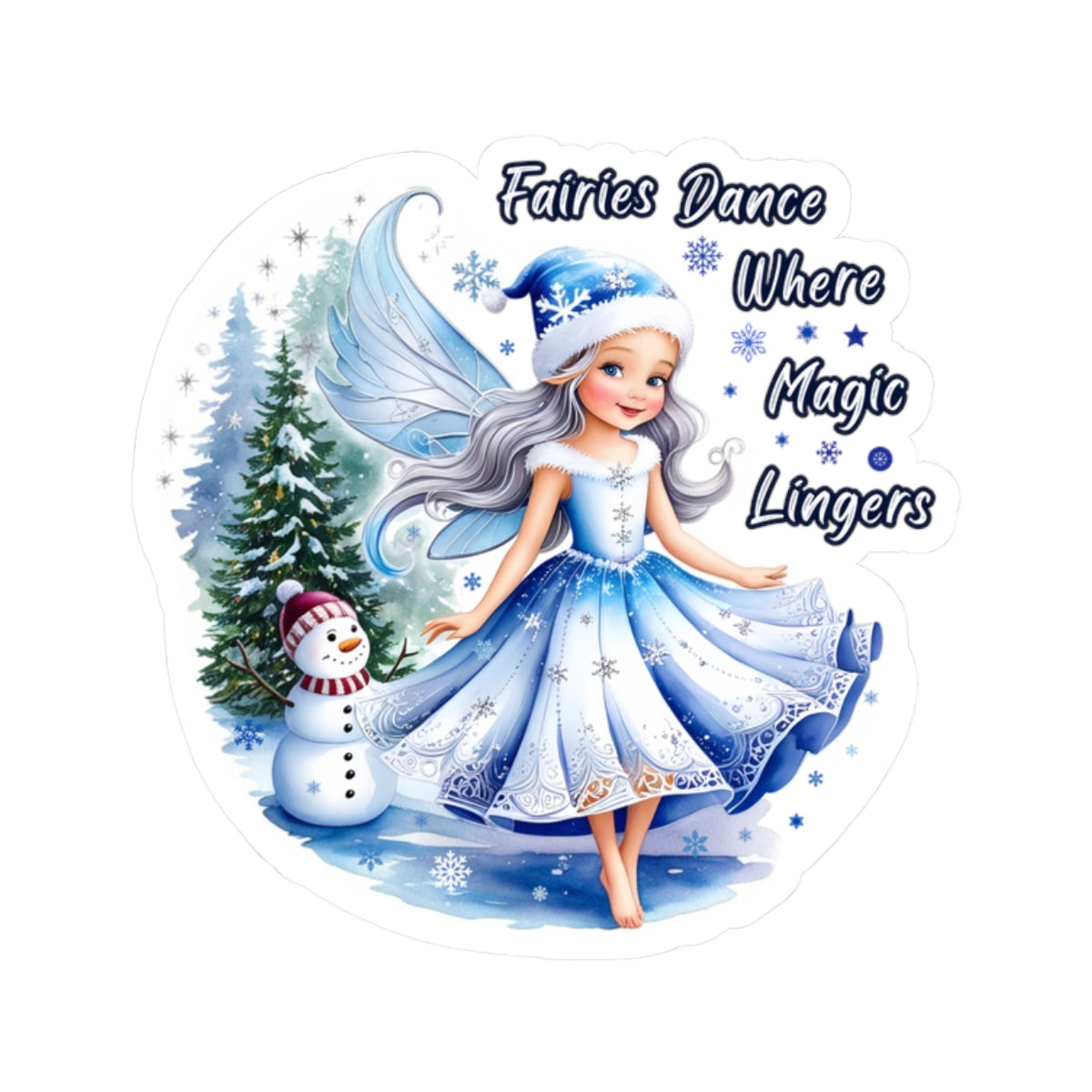 Fairies Dance Where Magic Lingers Sticker, Fantasy Fairy Vinyl Sticker, Whimsical Quote Sticker Scrapbook Sticker, Cute Laptop Sticker