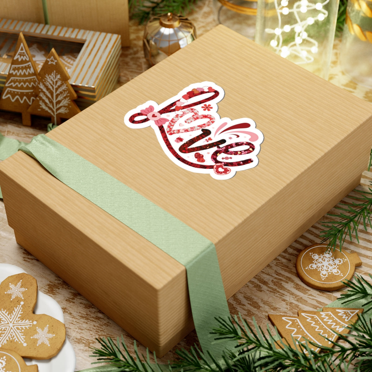 Love Sticker, Valentine's Day Gift, Colorful Heart Candy Vinyl Decal, Romantic Cute Quote, Waterproof Kiss Cut Laptop Scrapbook Water Bottle