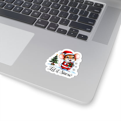 Let It Snow Sticker, Winter Kiss Cut Vinyl Decal, Christmas Holiday Sticker, Waterproof Sticker, Snowflake Sticker, Cute Laptop Sticker