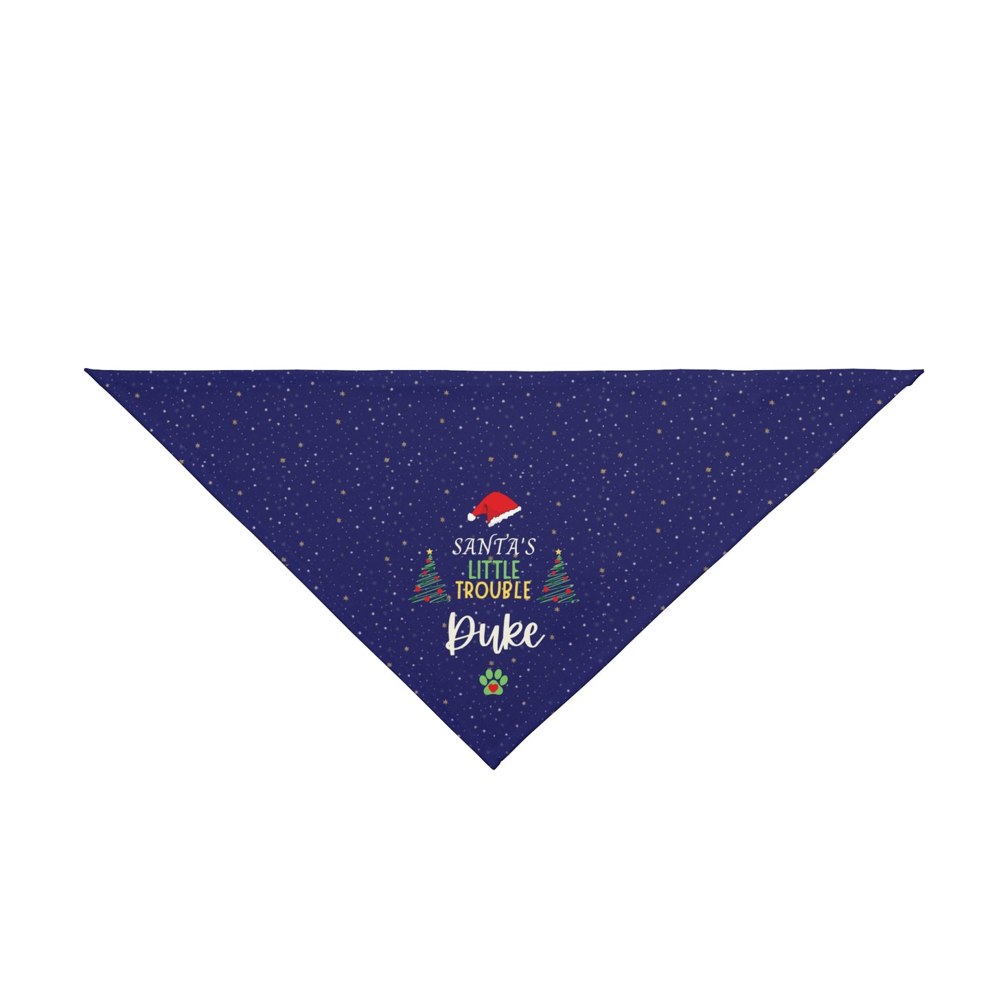 Santa's Little Trouble Christmas Pet Bandana, Blue Color