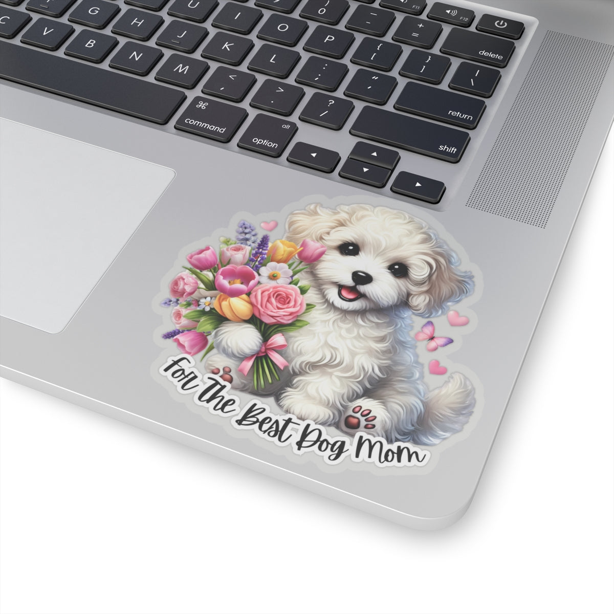 For The Best Dog Mom Sticker, Doxie Poo Mother's Day Vinyl Sticker, Cute Dog Lover Waterproof Kiss Cut Sticker, Small Gift Idea For Dog Moms